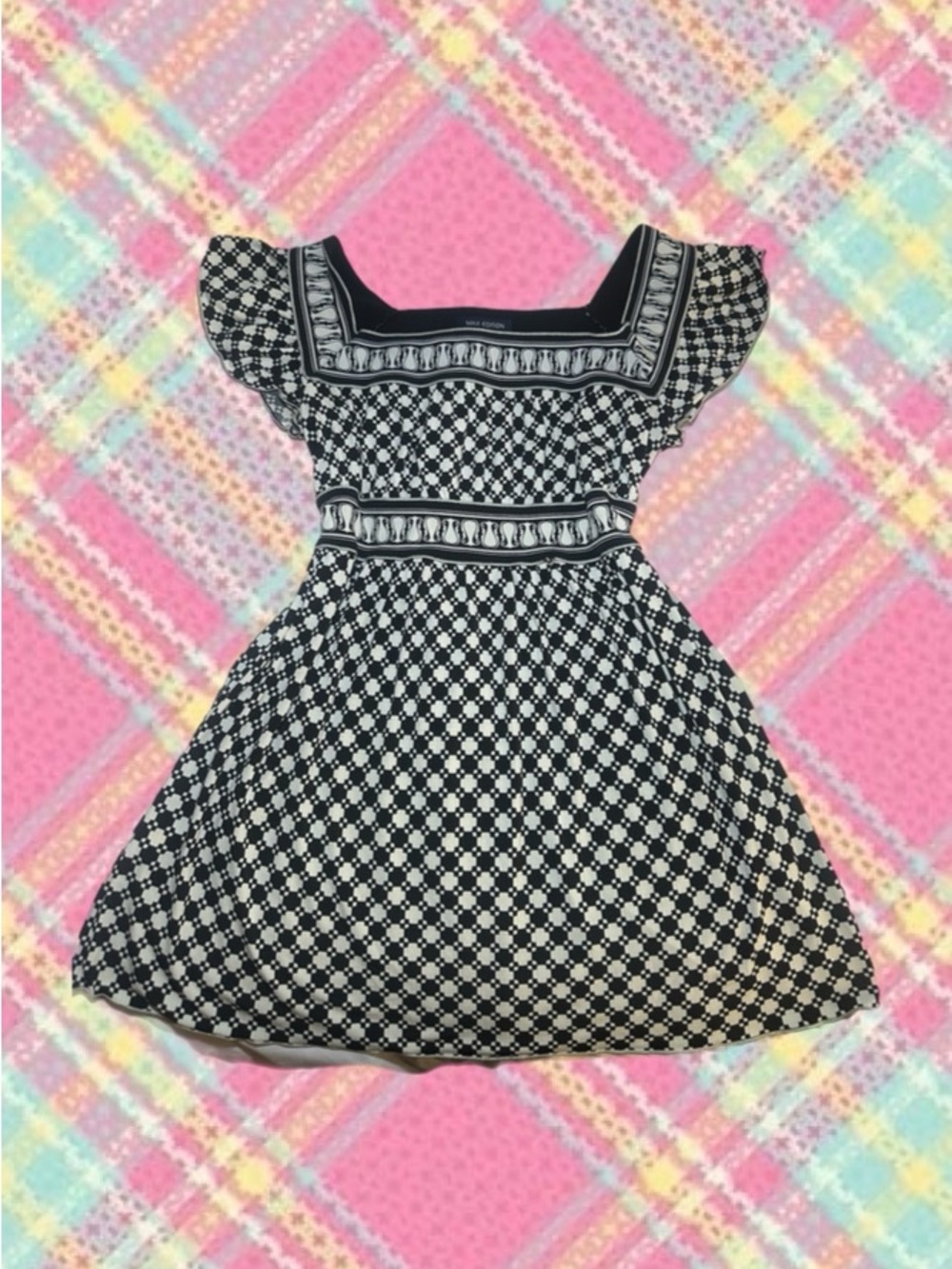 Max Edition Black and White Checkered Girls' Dress